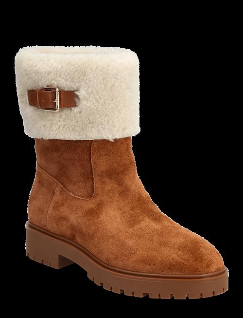 Lauren Ralph Lauren | Allyson Shearling & Suede Lace-Up Bootie | 38