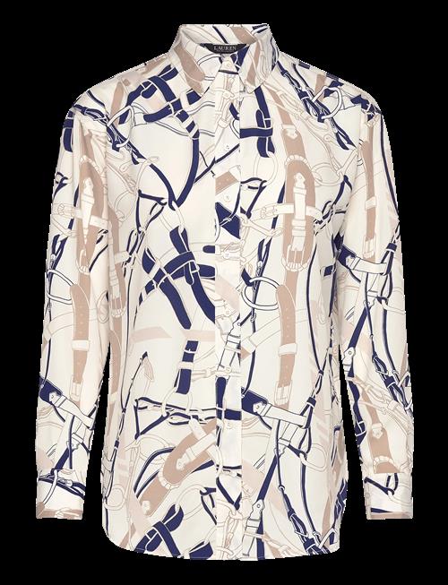 Lauren Ralph Lauren | Relaxed Fit Belting-Print Crepe Shirt | XS