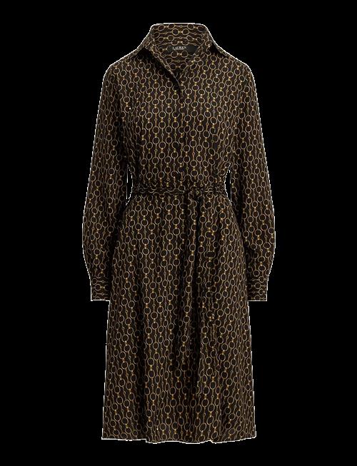 Lauren Ralph Lauren | Chain-Print Crepe Shirtdress | 44