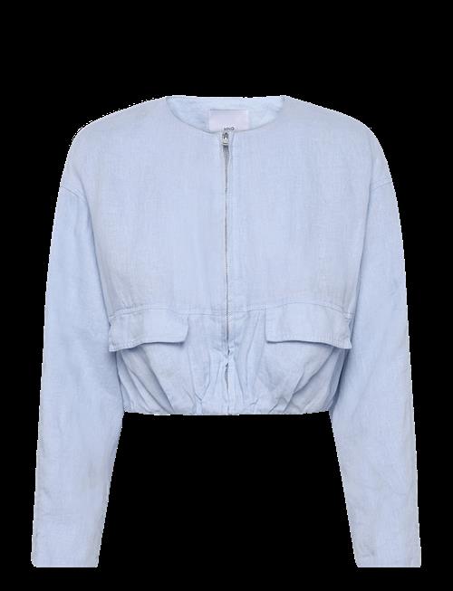Mango | Cropped Linen Jacket With Pockets | S