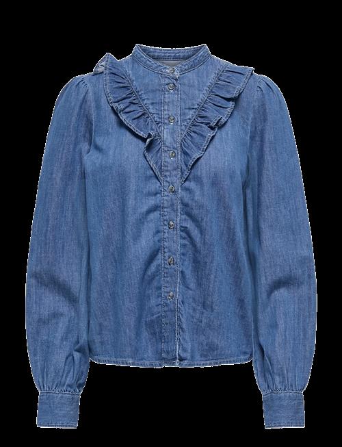 ONLY | Onldasha-Sevigny L/S Frill Shirt Dnm Akm | XS