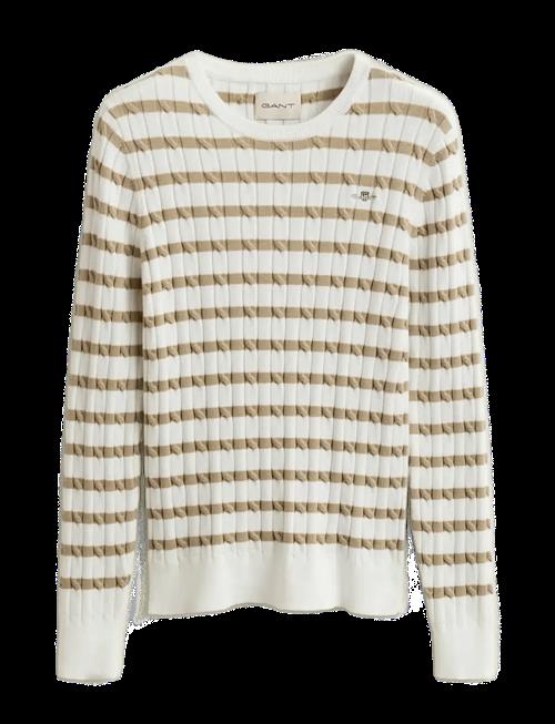 Gant | Stretch Cotton Cable Stripe C-Neck | XS