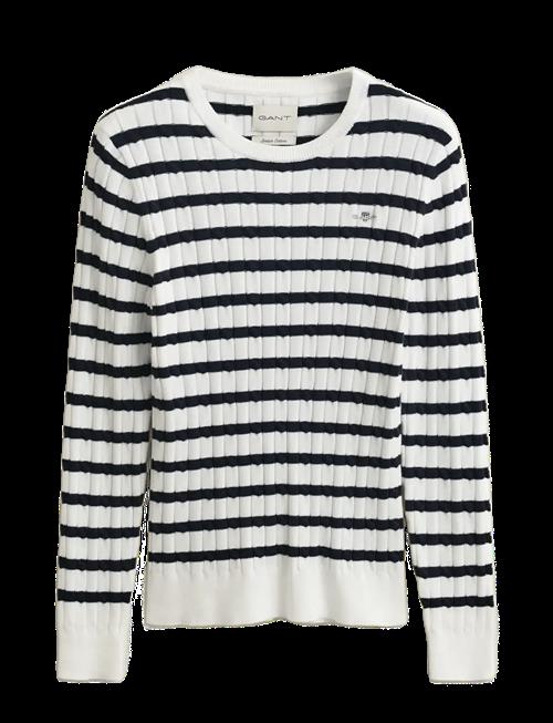 Gant | Stretch Cotton Cable Stripe C-Neck | XXL