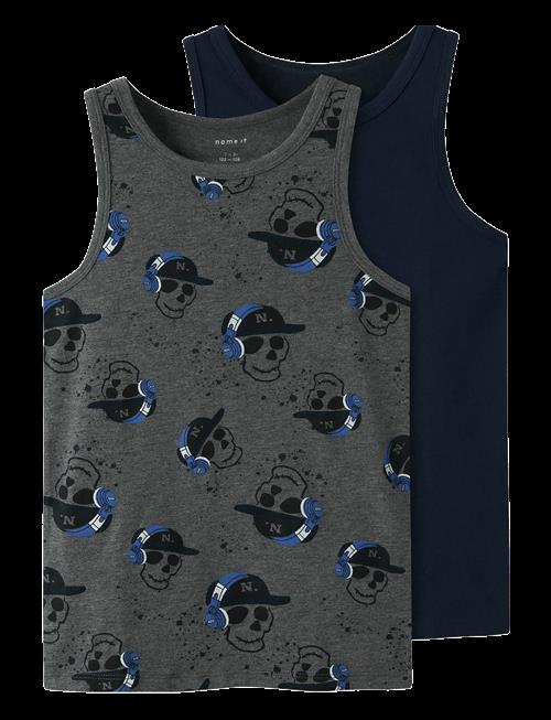 name it | Nkmtank Top 2P Dark Grey Mel Skull Noos | 98