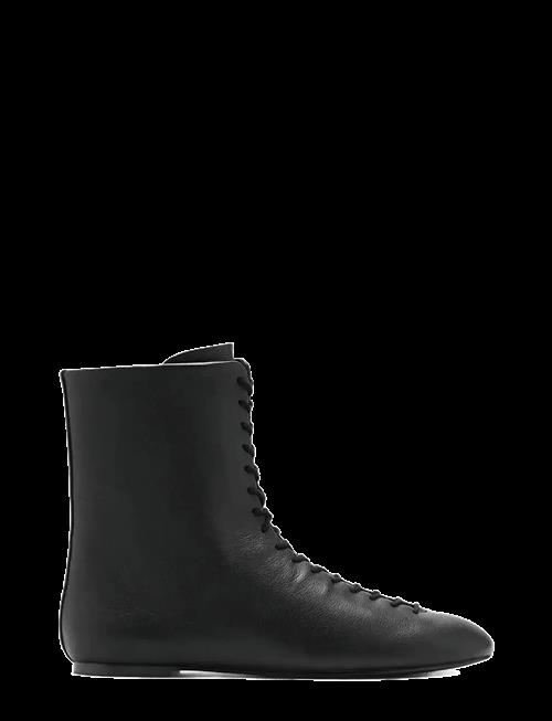 Mango | Lace-Up Leather Ankle Boots | 37