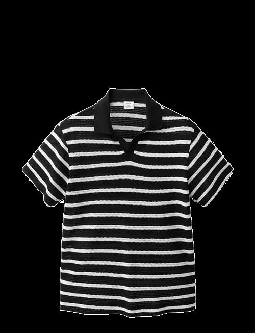 Mango | Striped Braided Knit Polo Shirt | S
