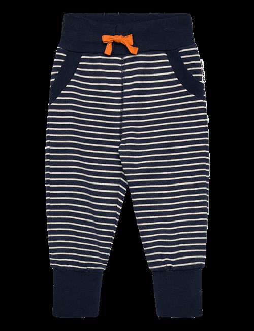 Geggamoja | Long Pants Navy Beige Stripe | 122/128