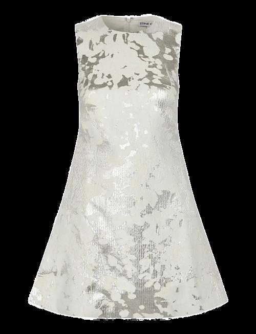 STINE GOYA | Metallic Woven Jacquard, Kick Pleat Mini Dress | M