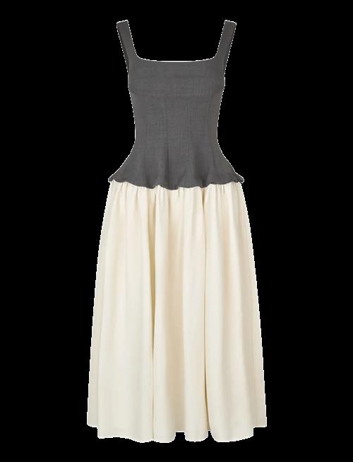 STINE GOYA | Textured Tailoring, Corset Long Dress | XS