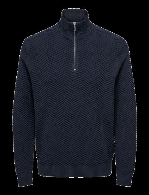 ONLY & SONS | Onsmace Reg Herringbone Half Zip Knit Ns | L