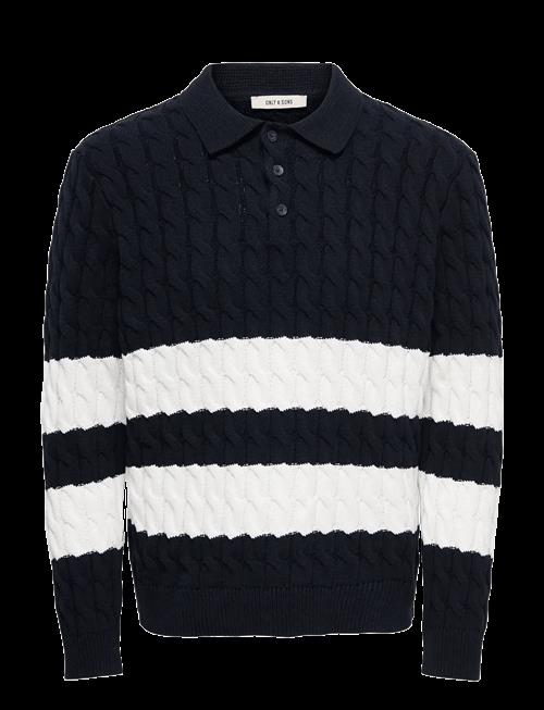ONLY & SONS | Onskicker Life Rlx  Ls Cabel Polo Knit | XXL