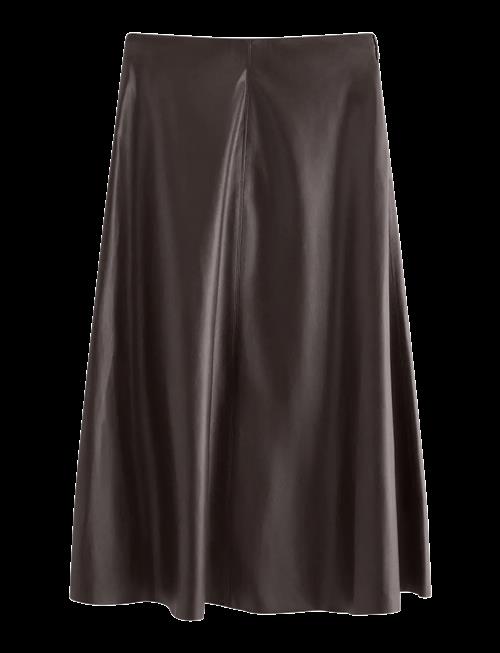 Lindex | Flared Midi Nederdel I Imiteret Læder | XS