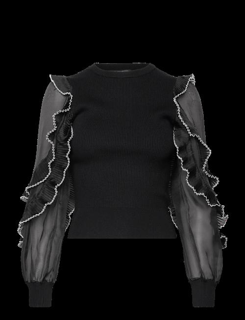 French Connection | Krista Mix Ruffle Trim Slv Top | L