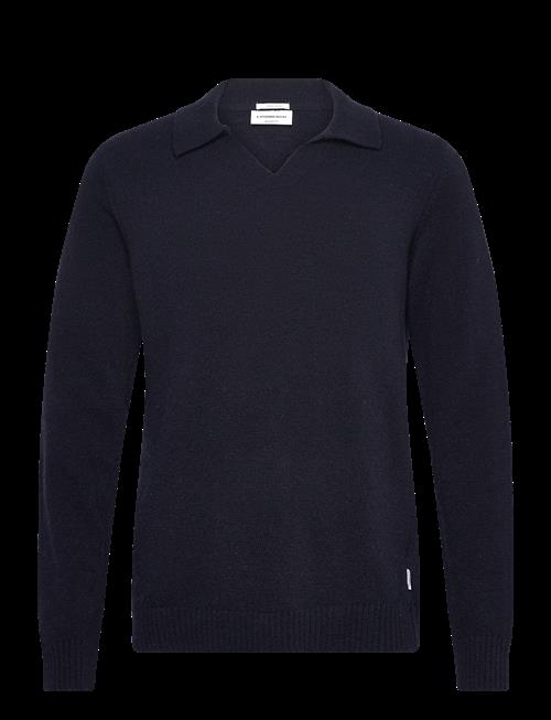 Lindbergh | Lambswool L/S V-Neck Polo | L