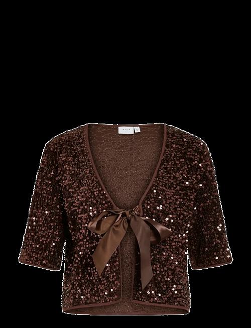 Vila | Vibelieve S/S Tie Sequins Top/Ptyka | 34
