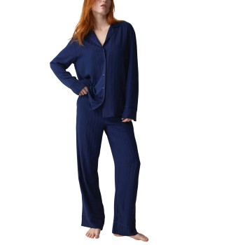 Triumph Amourette Jacquard PW Pyjama Set Marineblå viskose 42 Dame