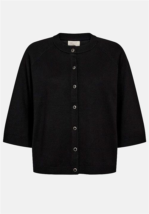 Freequent Fintstrikket cardigan med knapper