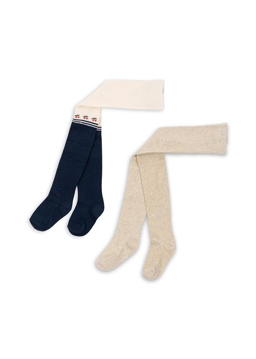 Konges Sløjd Cherry Lurex 2-pak Strømpebukser Cherry Mix  Cherry Mix 104/110 cm  Beige  104/110 cm  Piger