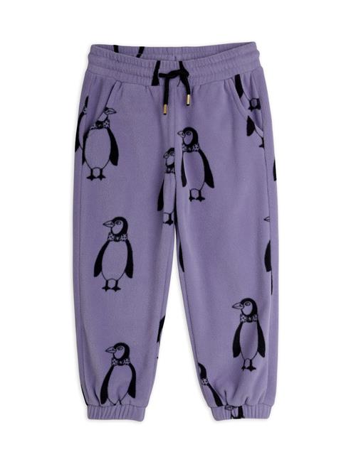 Mini Rodini Penguin Aop Fleece Trousers Purple Purple 92/98 cm  Lilla  92/98 cm  Drenge, Piger