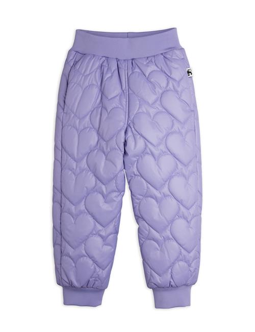 Mini Rodini Hearts Quilted Outerwear Trousers Purple Purple 116/122 cm  Lilla  116/122 cm  Drenge, Piger