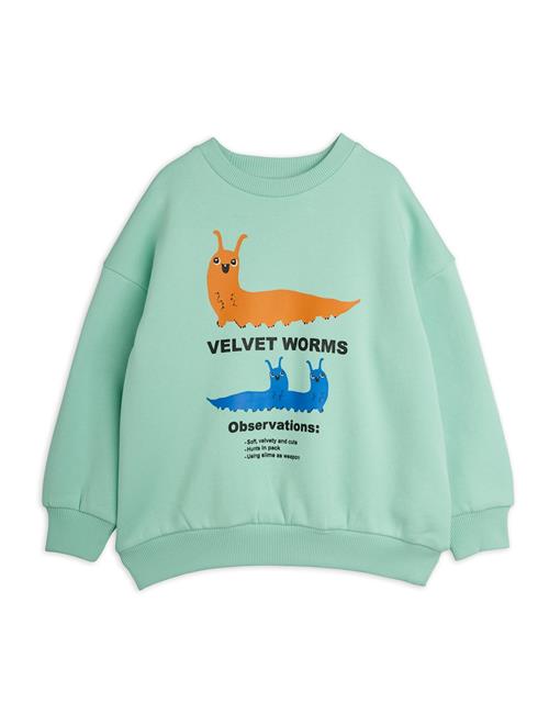 Mini Rodini Velvet Worm Hættetrøje Green  Green 140/146 cm  Grøn  140/146 cm  Drenge, Piger