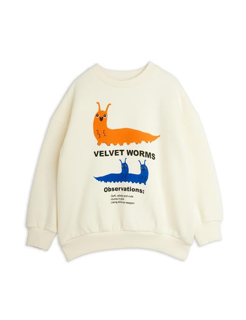 Mini Rodini Velvet Worms Observations Sp Sweatshirt Off-white Off-white 140/146 cm  Hvid  140/146 cm  Drenge, Piger