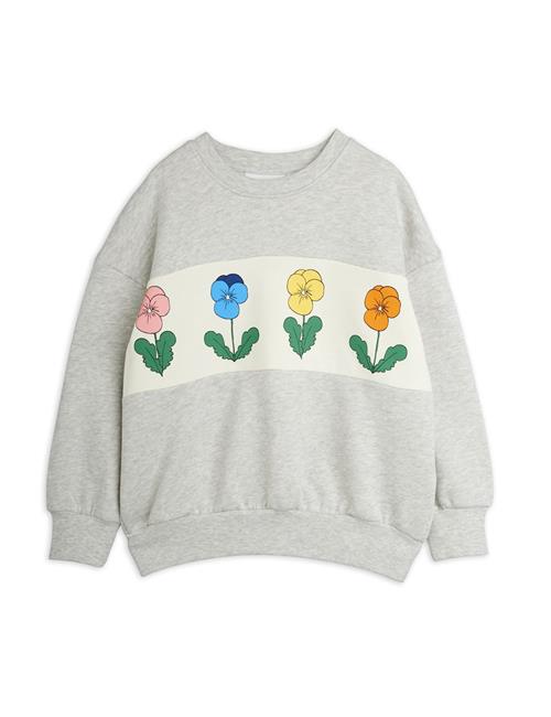 Mini Rodini Violas Panel Sweatshirt Grey Melange Grey Melange 104/110 cm  Grå  104/110 cm  Drenge, Piger