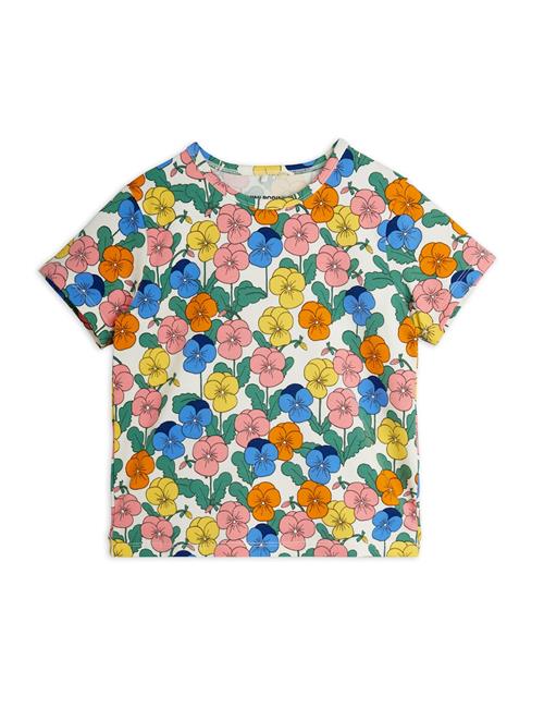 Mini Rodini Violas Aop Ss Tee Multi Multi 104/110 cm  Blå  104/110 cm  Drenge, Piger