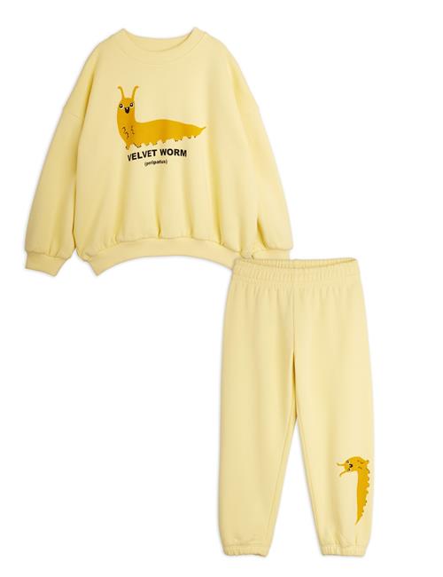 Mini Rodini Velvet Worm Træningssæt Yellow  Yellow 80/86 cm  Gul  80/86 cm  Drenge, Piger