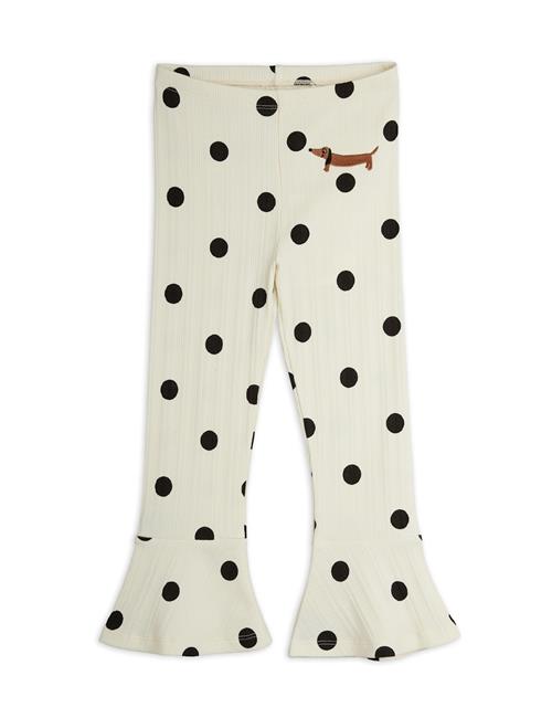 Mini Rodini Dots Aop Dog Flared Trousers Off-white Off-white 128/134 cm  Hvid  128/134 cm  Drenge, Piger