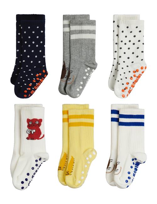 Mini Rodini Kitten 6-Pack Anti-Slip Socks Multi Multi 32-35 EU  Hvid  32-35 EU  Drenge, Piger