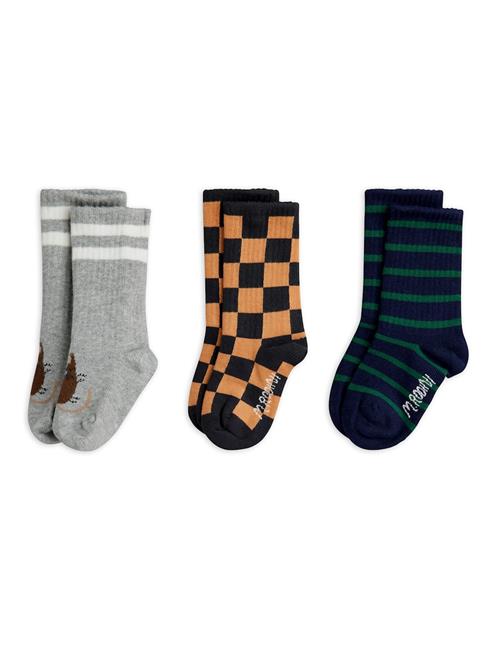 Mini Rodini Chess Check 3-Pack Socks Multi Multi 28-31 EU  Hvid  28-31 EU  Drenge, Piger