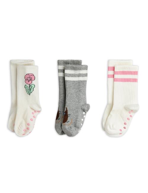 Mini Rodini Elephant Shrew 3-Pack Anti-Slip Socks Multi Multi 20-23 EU  Hvid  20-23 EU  Drenge, Piger