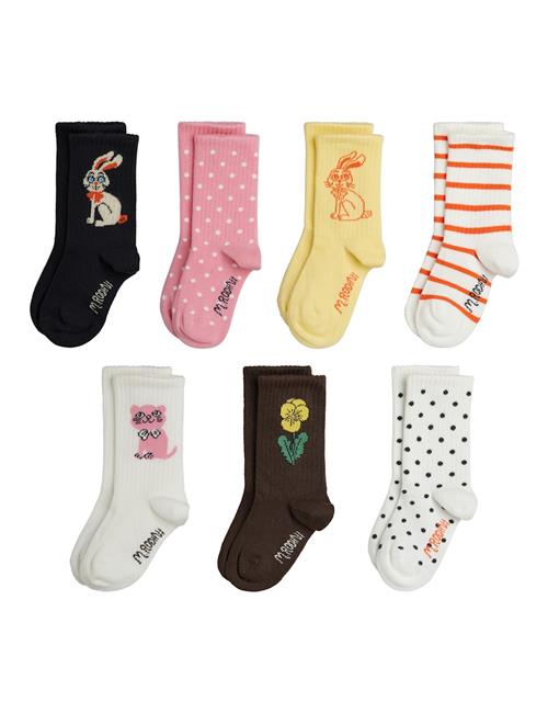 Mini Rodini Rabbit 7-Pack Socks Multi Multi 32-35 EU  Hvid  32-35 EU  Drenge, Piger
