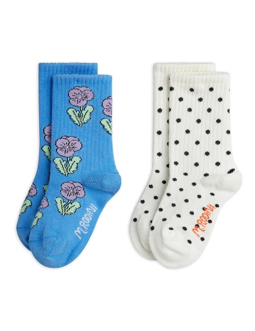 Mini Rodini Violas 2-pak Sokker Multi  Multi 24-27 EU  Blå  24-27 EU  Drenge, Piger