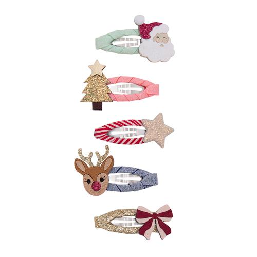 Mimi & Lula 5-pak Clic Clacs Mini Christmas  Mini Christmas-One Size  Rød  One Size 3-8 Years Piger