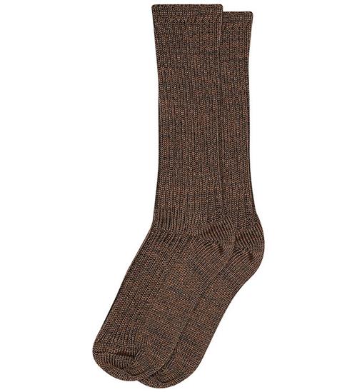 MP Strømper - Uld - Rib - Quinn - Brown Melange