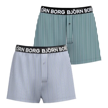 Björn Borg 2P Cotton Stretch Woven Boxer Shorts Blåstribet bomuld Medium Herre