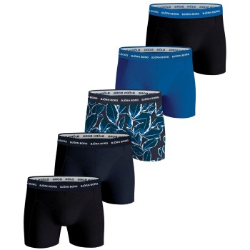 Björn Borg 5P Multi Cotton Stretch Boxer Sort/Blå bomuld Medium Herre
