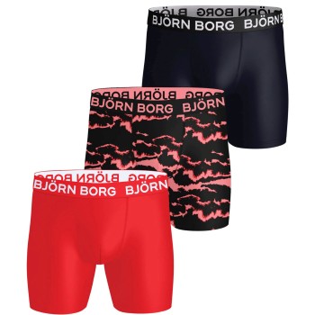 Björn Borg 3P Sports Microfiber Boxers Rød/Sort polyester Large Herre