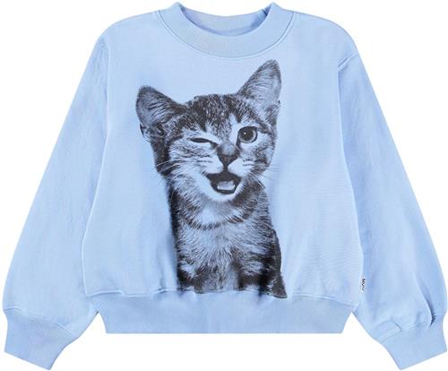 Molo Marge Sweat Shirt Blue Kitten Blue Kitten 164 cm  Blå  164 cm  Piger