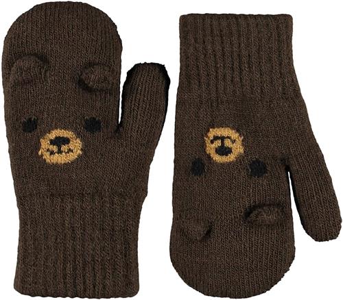 Molo Kenau Strikkede Vanter Bark Brown  Bark Brown 1-2 Y  Brun  1-2 år  Drenge, Piger