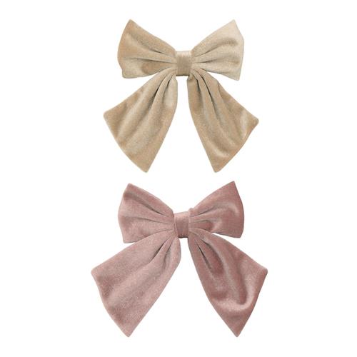 Mimi & Lula 2 Bow Clip - Agnes Oversize Pink Beige-One Size  Lyserød  One Size 3-8 Years Piger