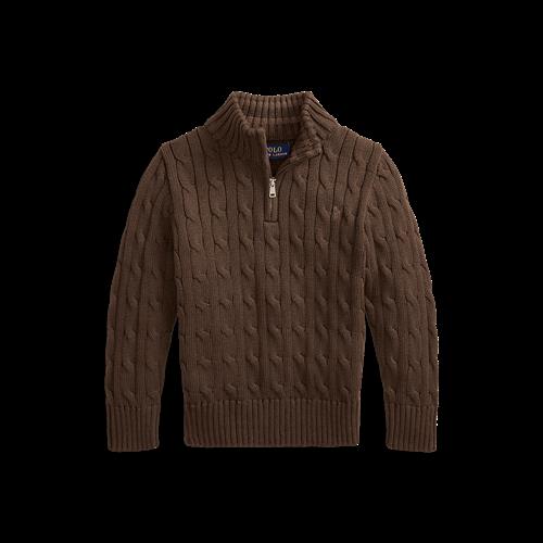 Ralph Lauren Trøje Med Halv Lynlås Nutmeg Brown  Nutmeg Brown S  Brun  8 år  Drenge