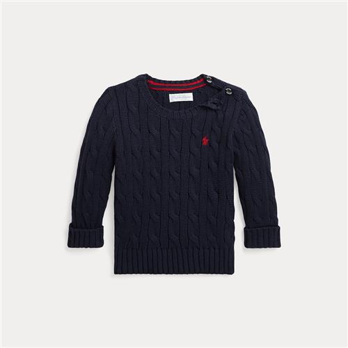 Ralph Lauren Long-sleeved Cable Crew Neck Tops Sweater Navy 6 Y  Marineblå  6 år  Drenge