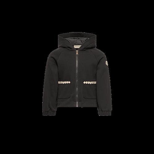 Moncler Cardigan Med Lynlås Black  Black 152 cm  Sort  152 cm  Piger