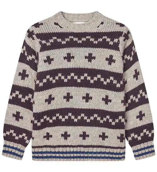Mads Nørgaard Bluse Strik - Keldino - Nature Melange/Brown