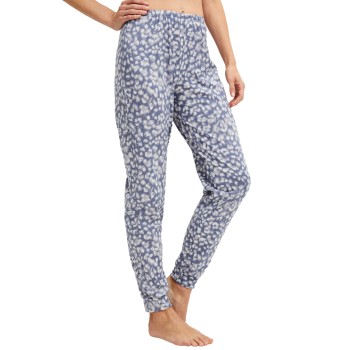 Calida Sleep Over Pyjama Pants With Cuff Hvid/Blå bomuld Large Dame