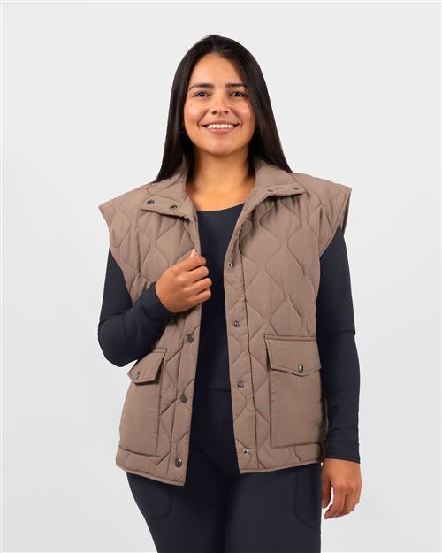 Toni Camel Quilted Short Vest