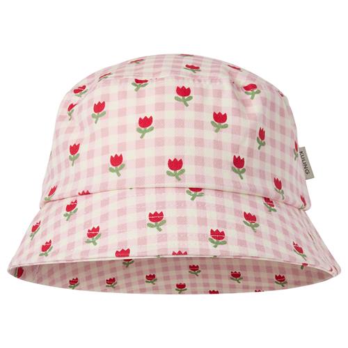 Kuling Fejan Bucket Hat Pink Gingham Tulips  Tulips 52/54 cm  Lyserød  52/54 cm  Piger